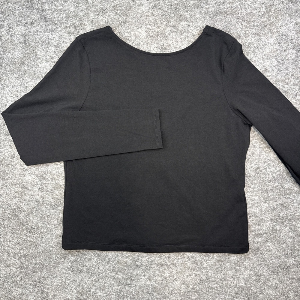 NEW‎ Madewell Long Sleeve Scoopback Ballet top women's XL black slim fit NW963